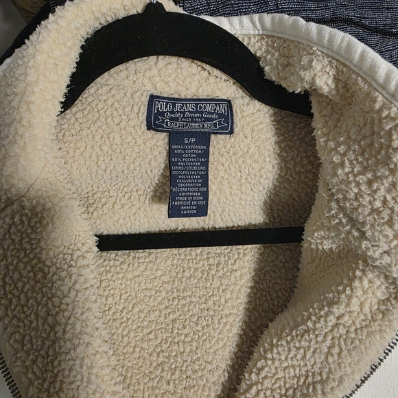 Polo Jeans Company Ralph Lauren Cream Zip-Up Jacket with Logo Small - Picture 5 of 9